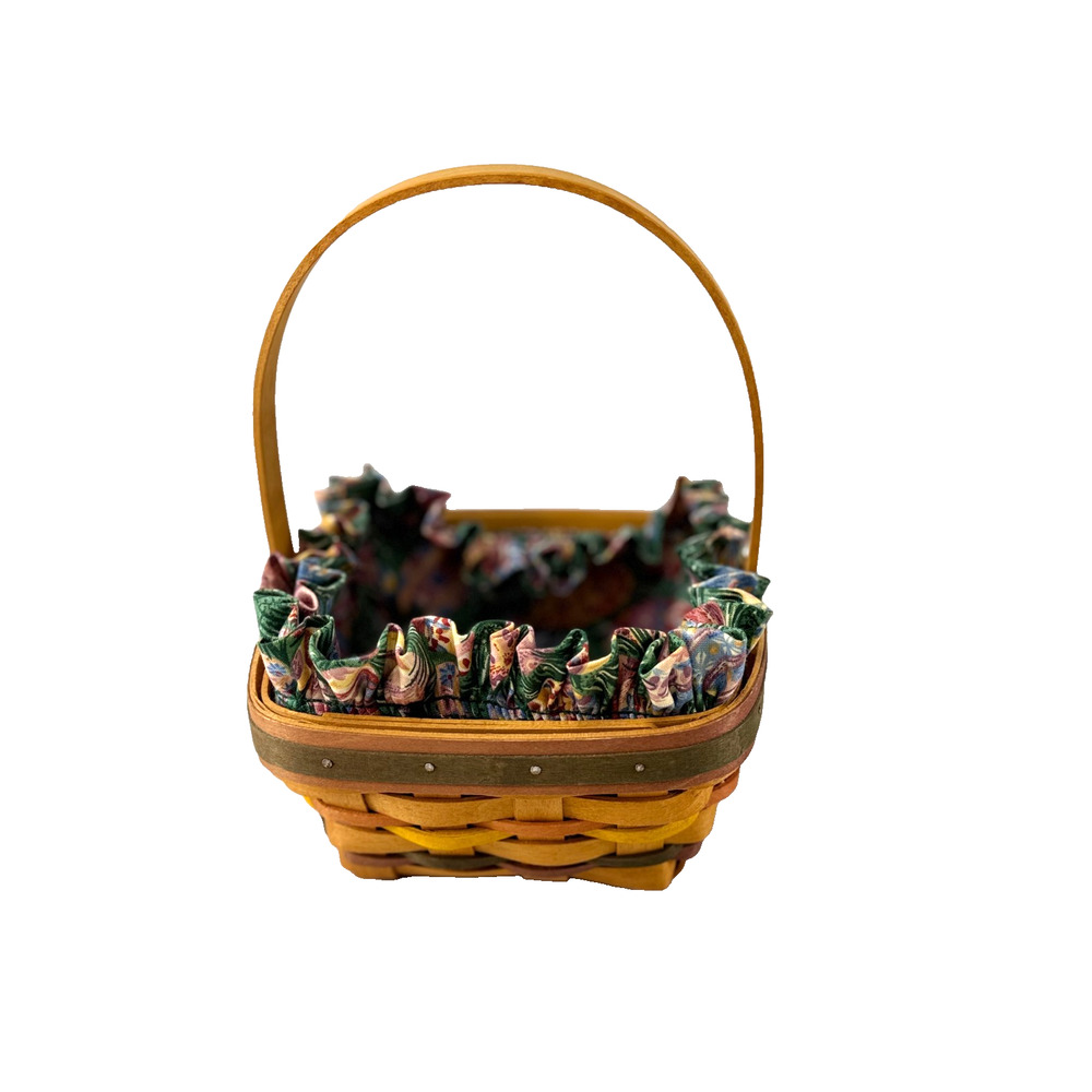 1998 Longaberger Small Easter Basket w/Egg Liner 6"L x 6"W x 3"H